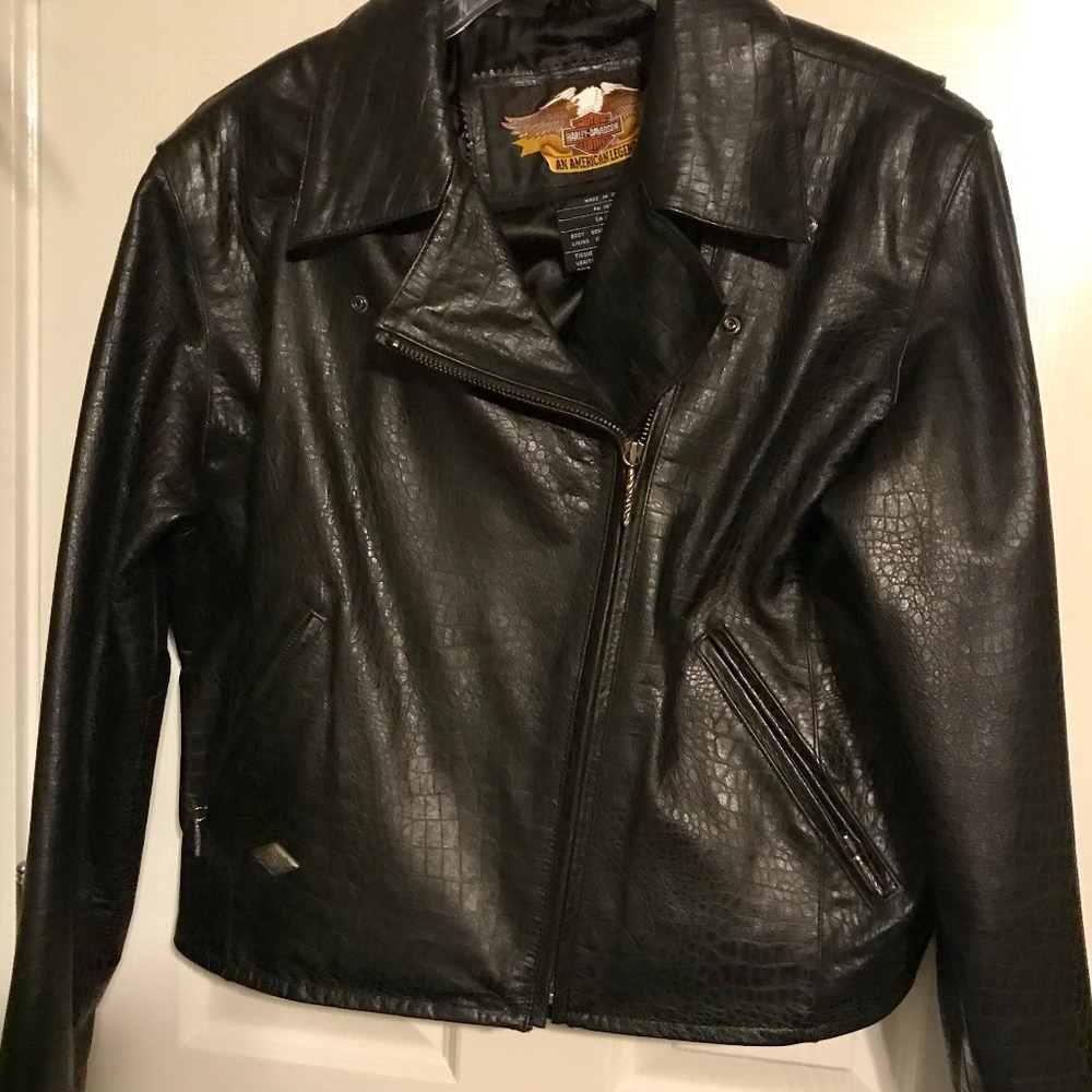 HARLEY DAVIDSON BIKER JKT/FAUX ALLIGATOR LEATHER